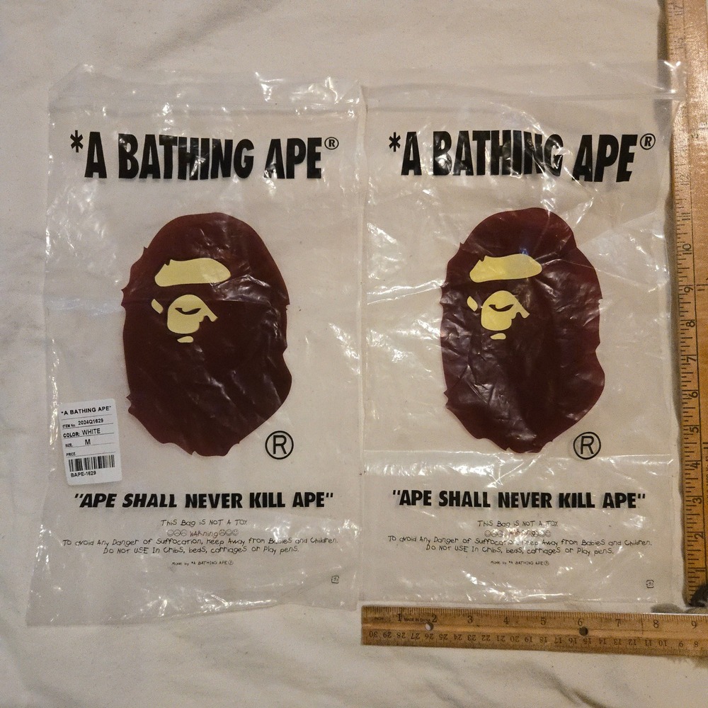 A Bathing Ape Poly Bags Set Of 2 Streetwear Hypebeast Nigo Bape Accessory 9x16